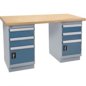 Pre-Designed Workbench, Dual Drawers, 2500 lbs. Cap., 72" W x 36" D, 34" H