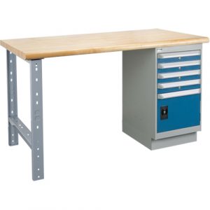 Workbench, Door w/ Drawer Combination, 2500 lbs. Cap., 60" W x 24" D, 34" H