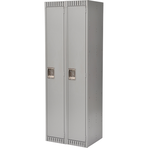 Lockers, Bank of 2, 24" x 18" x 72", Steel, Grey, Rivet (Assembled)