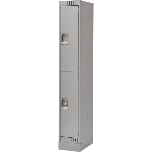Lockers, 2 -tier, 12" x 18" x 76", Steel, Grey, Knocked Down