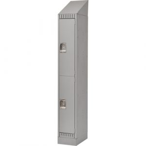 Lockers, 2 -tier, 12" x 18" x 86", Steel, Grey, Knocked Down