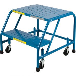CSA Rolling Step Ladder with Locking Step, 2 Steps, 22" Step Width, 19" Platform Height, Steel
