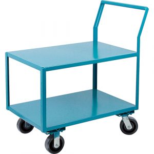 Heavy-Duty Low Profile Shop Carts, 2 Tiers, 30" W x 60" D x 41" H, 2400 lbs. Cap.