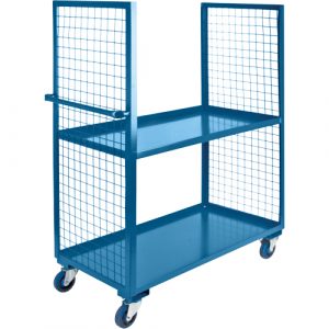 Wire Mesh Utility Cart, Steel, 30" x 63" x 75", 2400 lbs. Capacity
