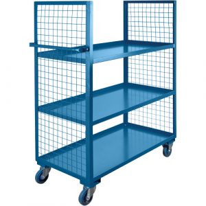 Wire Mesh Utility Cart, Steel, 24" x 63" x 39", 1200 lbs. Capacity