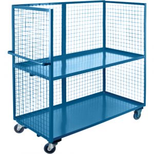 Wire Mesh Utility Cart, Steel, 30" x 63" x 75", 2400 lbs. Capacity