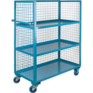 Wire Mesh Utility Cart, Steel, 24" x 63" x 39", 2400 lbs. Capacity
