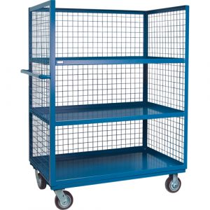 Wire Mesh Utility Cart, Steel, 30" x 63" x 51", 2400 lbs. Capacity