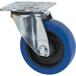 Blue Caster, Swivel, 5" (127 mm), Rubber, 400 lbs. (181 kg.)