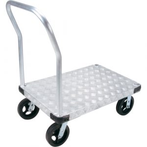 Aluminum Platform Truck, 30" W x 60" L, 2000 lbs. Cap., Mold-on Rubber Wheels