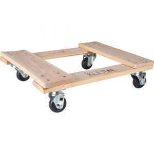 Hardwood Dolly, Polyolefin Wheels, 1000 lbs. Capacity, 18" W x 24" D x 7" H