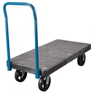 Plastic Platform Trucks, 48" L x 24" W, 2000 lbs. Cap., Mold-on Rubber Wheels