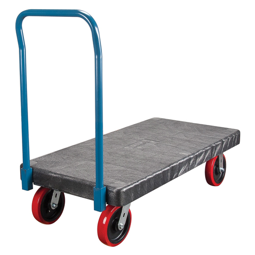 Plastic Platform Truck, 60" L x 30" W, 2500 lbs. Cap., Polyurethane Wheels