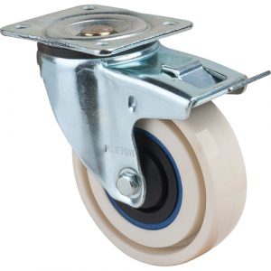 Sandwich Casters, Swivel with Brake, 5" (127 mm), Nylon, 440 lbs. (199.58 kg.)