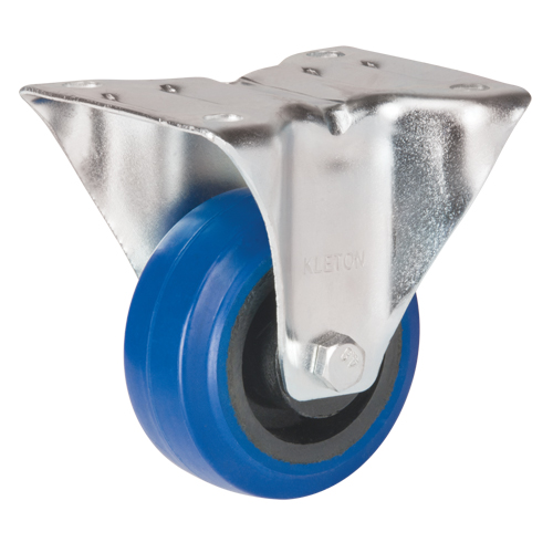 Blue Caster, Rigid, 3" (76 mm), Rubber, 285 lbs. (129 kg.)