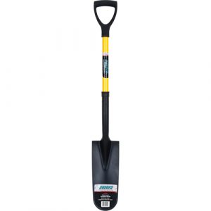 Drain Spade Shovels, Tempered Steel, 16" x 6" Blade, 28-1/2" L, D-Grip Handle