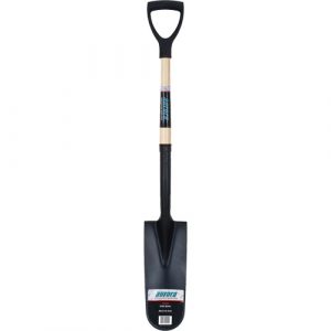 Heavy-Duty Drain Spade, Carbon Steel, 16" x 6" Blade, 29" L, D-Grip Handle
