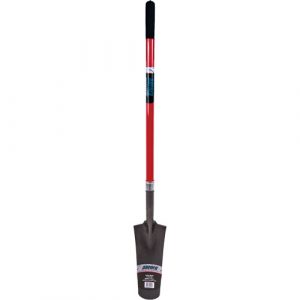 Heavy-Duty Drain Spade, Carbon Steel, 16" x 6" Blade, 45" L, Straight Handle