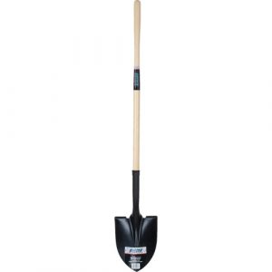 Round Point Shovel, Tempered Steel Blade, Hardwood, Straight Handle