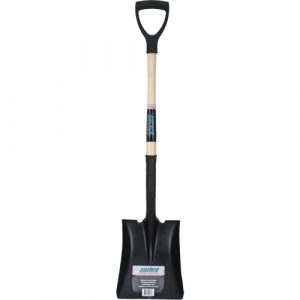 Square Point Shovel, Hardwood, Tempered Steel Blade, D-Grip Handle, 29" Long