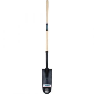 Drain Spade Shovel, Tempered Steel, 14" x 6" Blade, 46" L, Straight Handle