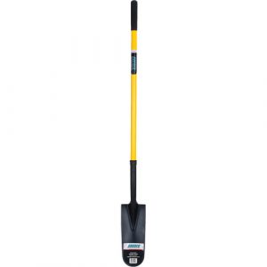 Drain Spade Shovel, Tempered Steel, 14" x 6" Blade, 46" L, Straight Handle