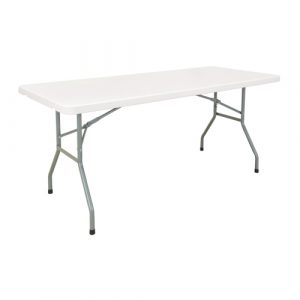 Folding Table, Rectangular, 60" L x 30" W, Polyethylene, White