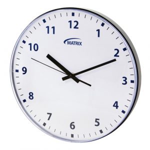 12 H Clock, Analog, Battery Operated, 12-3/4", Black