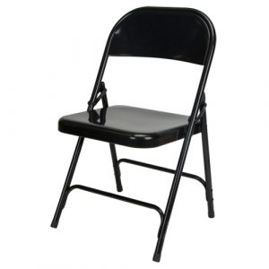 Folding Chair, Steel, Black, 300 lbs. Weight Capacity
