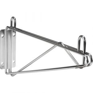 Direct Wall Mount for Chromate Wire Shelving, Single Bracket, 200 lbs. Capacity, 14" D