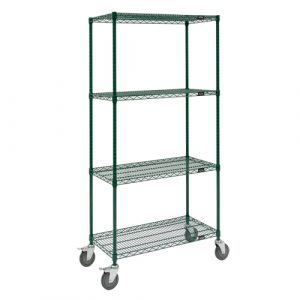 Wire Shelf Cart, Epoxy Finish, 60" x 69" x 24", 800 lbs. Capacity