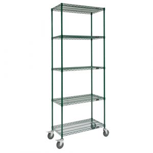Wire Shelf Cart, Epoxy Finish, 60" x 92" x 24", 800 lbs. Capacity