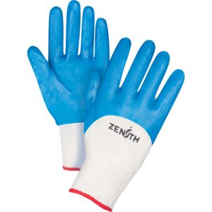 Seamless-Knit Medium-Weight Coated Gloves, 7/Small, Nitrile Coating, 13 Gauge, Cotton Shell