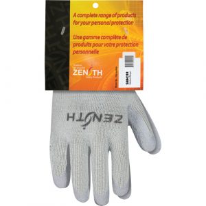 Natural Rubber Comfort-Lined Coated Gloves, 8/Medium, Rubber Latex Coating, 10 Gauge, Polyester/Cotton Shell
