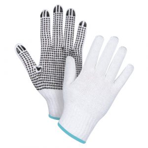 Dotted String Knit Gloves, Poly/Cotton, Single Sided, 7 Gauge, X-Large