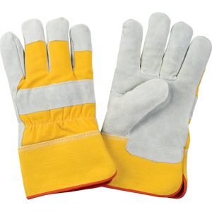 Premium Winter-Lined Fitters Gloves, Large, Split Cowhide Palm, Foam Fleece Inner Lining