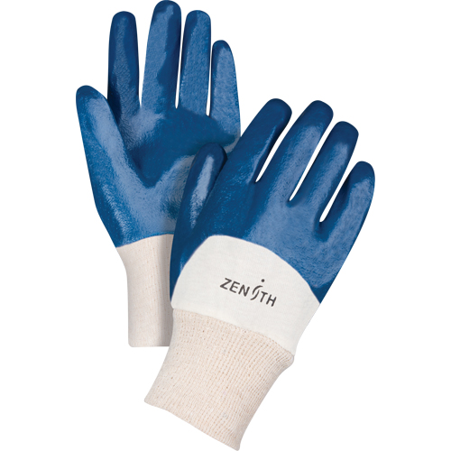 Medium-Weight Interlock Lined Gloves, 8/Medium, Nitrile Coating, Cotton Shell