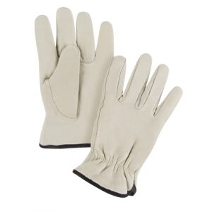 Winter-Lined Driver's Gloves, X-Large, Grain Cowhide Palm, Fleece Inner Lining