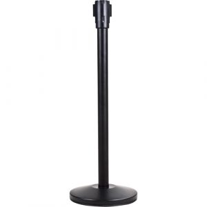 Free-Standing Crowd Control Barrier Receiver Post, 35" High, Black