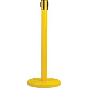 Free-Standing Crowd Control Barrier Receiver Post, 35" High, Yellow