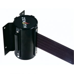 Wall Mount Barrier, Steel, Screw Mount, 12', Black Tape