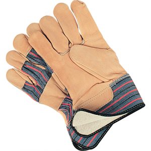 Abrasion-Resistant Winter-Lined Fitters Gloves, Large, Grain Cowhide Palm, Cotton Fleece Inner Lining
