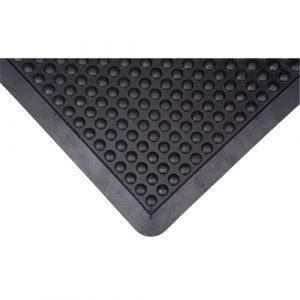 Anti-Fatigue Dome Matting, Bubbled, 2' x 3' x 1/2", Black, Rubber