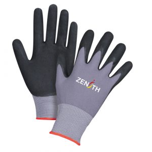 ZX-1 Premium Touchscreen Compatible Gloves, 6/X-Small, Foam Nitrile Coating, 15 Gauge, Nylon Shell