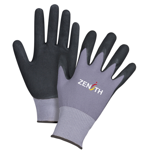ZX-1 Premium Touchscreen Compatible Gloves, 10/X-Large, Nitrile/Foam Nitrile Coating, 15 Gauge, Nylon Shell