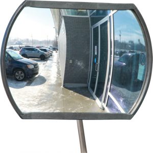 Roundtangular Convex Mirror with Telescopic Arm, 24" H x 36" W, Indoor/Outdoor
