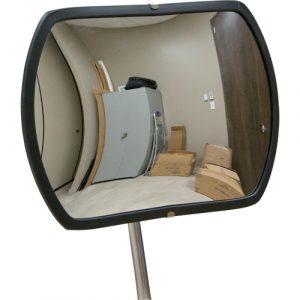 Roundtangular Convex Mirror with Telescopic Arm, 24" H x 36" W, Indoor/Outdoor