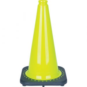 Premium Traffic Cone, 18", Lime Green