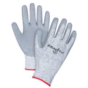 Seamless Stretch Cut-Resistant Gloves, Size Small/7, 13 Gauge, Nitrile Coated, HPPE Shell, ANSI/ISEA 105 Level 2/EN 388 Level 3