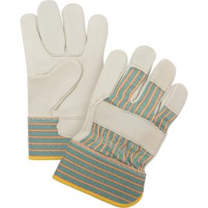 Abrasion-Resistant Fitter's Gloves, Medium, Grain Cowhide Palm